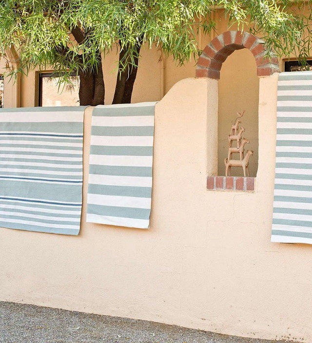 Catamaran Stripe Light Blue/lvory  lndoor/Outdoor 120x180