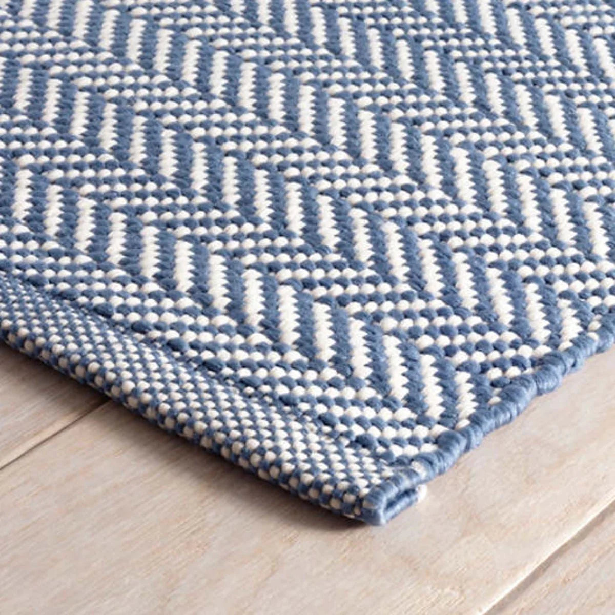 Herringbone Denim/Ivory  Indoor/Outdoor 150x240